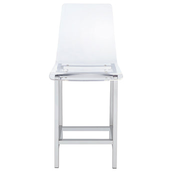 Juelia Counter Height Stools Chrome And Clear Acrylic - MartincFurniture