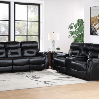 ANDRES BLACK 2 PC (SOFA & LOVESEAT) - L410
