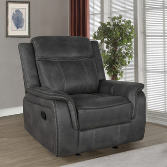 Lawrence Upholstered Tufted Back Glider Recliner - MartincFurniture