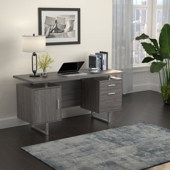 Lawtey Floating Top Office Desk Weathered Grey - MartincFurniture