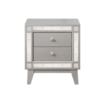 Leighton 2-Drawer Nightstand Metallic Mercury - MartincFurniture