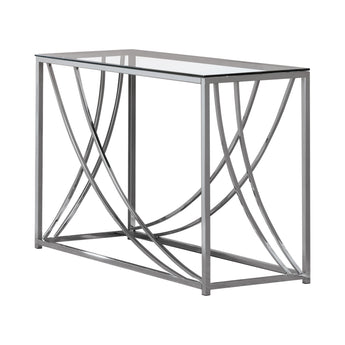 Lille Glass Top Rectangular Coffee Table Accents Chrome - MartincFurniture