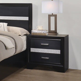 Miranda 2-Drawer Nightstand Tray Black - MartincFurniture