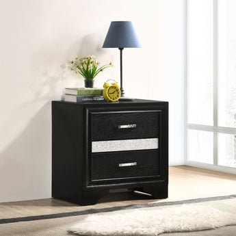 Miranda 2-Drawer Nightstand Tray Black - MartincFurniture