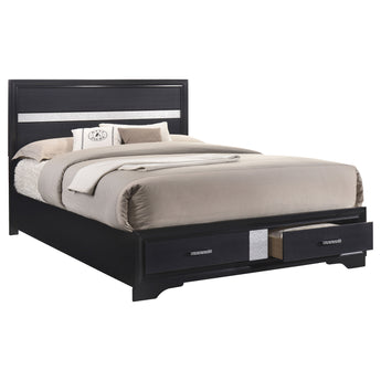 Miranda Queen 2-Drawer Storage Bed Black - MartincFurniture
