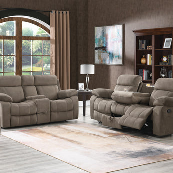 Myleene Motion Sofa With Drop-Down Table Mocha - MartincFurniture