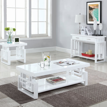 Schmitt Rectangular Coffee Table High Glossy White - MartincFurniture