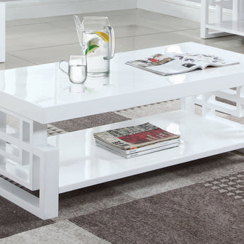 Schmitt Rectangular Coffee Table High Glossy White - MartincFurniture