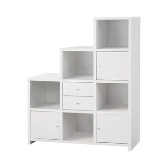 Spencer Bookcase With Cube Storage Compartments White - MartincFurniture