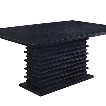 Stanton Rectangle Pedestal Dining Table Black - MartincFurniture