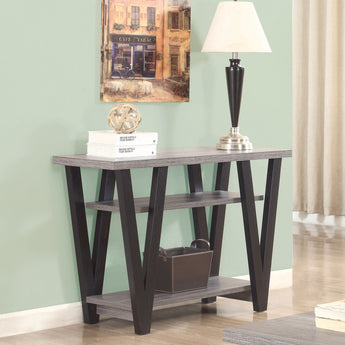 Stevens V-Shaped Sofa Table Black And Antique Grey - MartincFurniture
