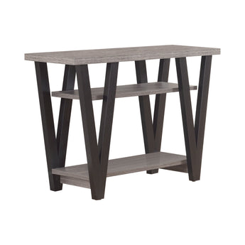 Stevens V-Shaped Sofa Table Black And Antique Grey - MartincFurniture
