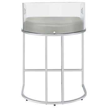 Thermosolis Acrylic Back Counter Height Stools Grey And Chrome - MartincFurniture