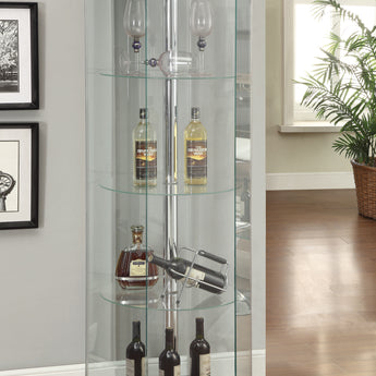 Zahavah 4-Shelf Hexagon Shaped Curio Cabinet Black And Clear - MartincFurniture